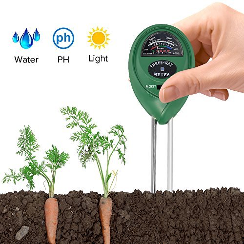 Soil PH Meter, 3-in-1 Soil Tester Kit For Moisture, Light and PH Value, A Must Gardening Tools For Green Hands of Planting With Easy Read Indicator(No Batteries Needed)