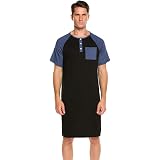 Evanhome Cotton Sleep Shirt Men V-Neck 