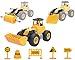 Tevelo Take Apart 3 On 1 Construction Vehicle Toy Models (55 Pcs): Bulldozer, Road Roller, Snow Plow STEM Learning Toy, Boost Eng. Skills, Creativity and Complex Thinking. W/Tools. Ages 3+