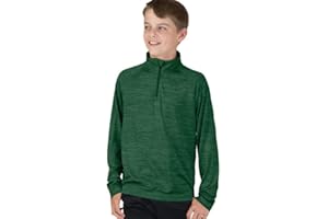 Charles River Apparel Kids' Big Space Dye Performance Quarter Zip Pullover