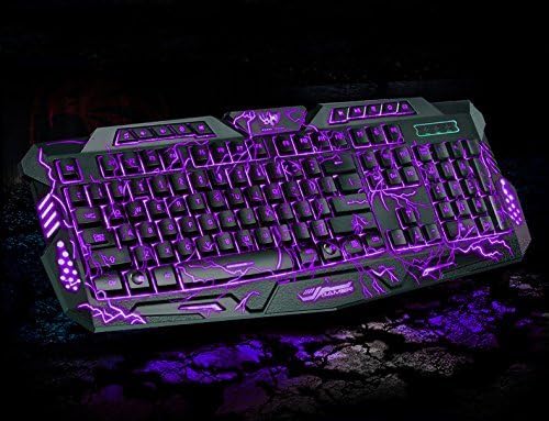 Bosdontek Waterproof and Durable USB Backlighting Gaming Keyboard with 3 Colors