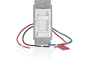 Leviton SureSlide Ceiling Fan Wall Switch, Quiet 3-Speed Fan Control, 1.5 Amps, 661F-10W, White