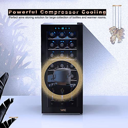 WIE 18 Bottle Compression Wine Cooler Refrigerator, White Red Wine