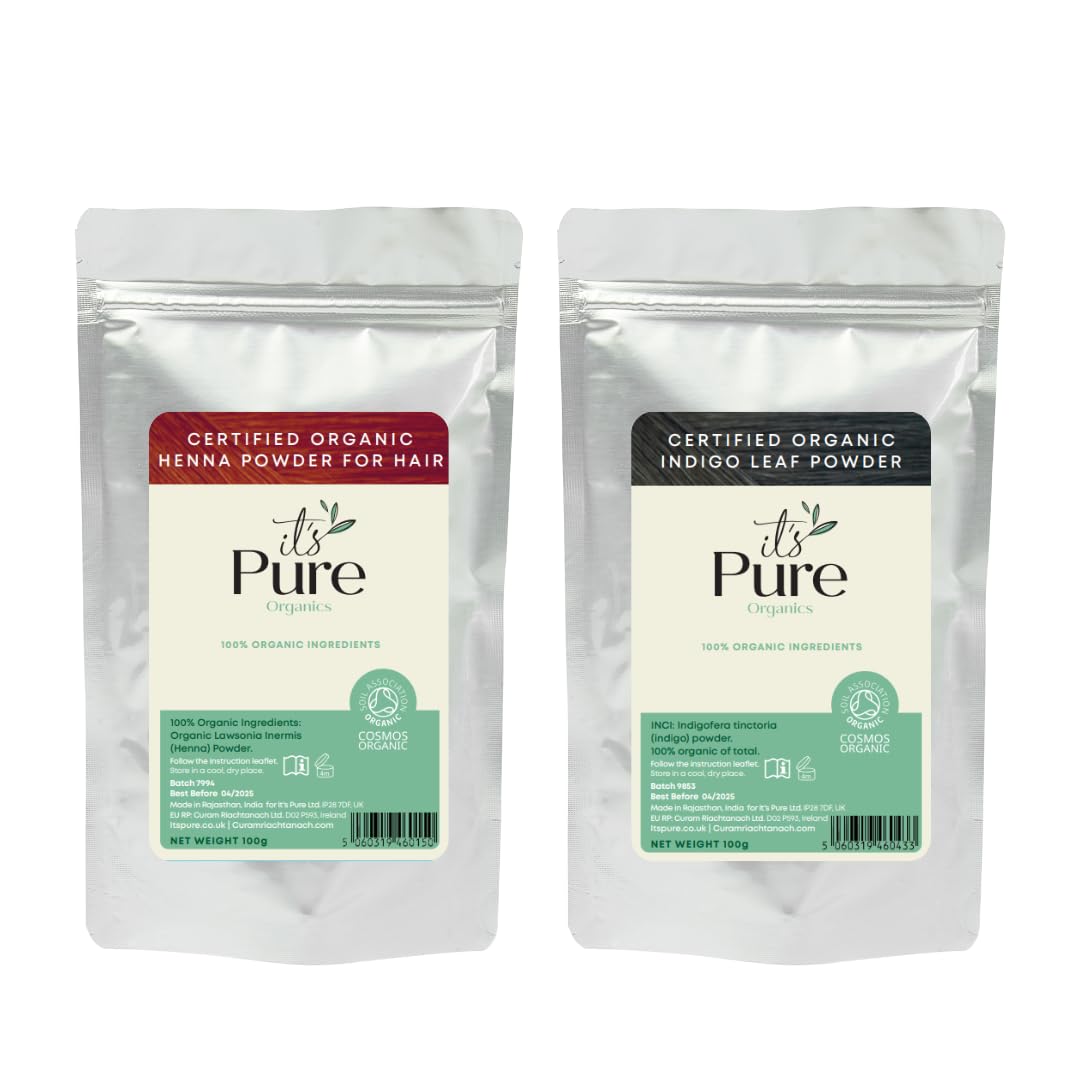 It's Pure Natural Hair Dye - Organic Henna & Indigo Hair Colour 200g