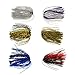 Croch 24 Bundles Silicone Jig Skirts DIY for Rubber Fishing Bass Jig Lures 50 Strands Fishing Bait Accessories