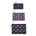 Vera Bradley Pencil Pouch Trio, Set of 3 Nylon Travel Zip Bags for Writing Supplies, Makeup, Toiletries, Kaleidoscope