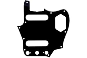 Musiclily Pro 10-Hole 65 60s Vintage Style Guitar Pickguard for Fender American Jaguar, 3Ply Black