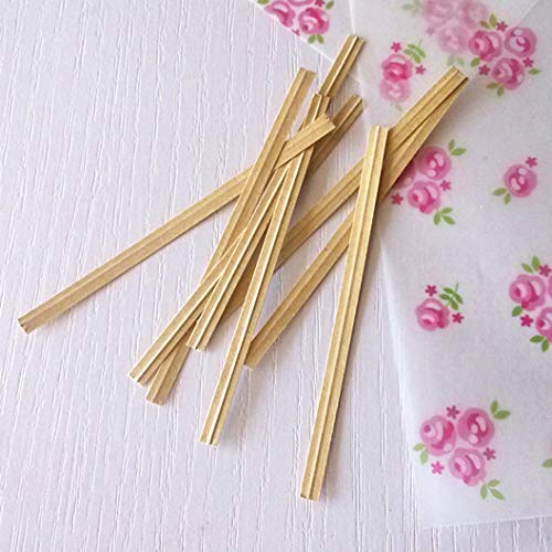 APUXON Paper Twist Ties Original Color for Bags 200pcs 5 inch (5inch, Brown)