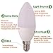 E12 Led Candle Bulb, Equivalent 30W 12V 24V E12 Base Led Candelabra Light Bulbs, 3W 3000K LED Bulb for Ceiling Fan Chandelier Light 5 Pack