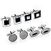 PiercingJ 4 Pairs Set Stainless Steel Exquisite GQ Classic Cufflinks