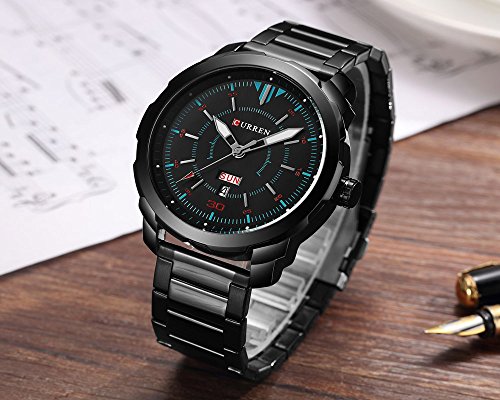 CURREN Relojes para Hombres Sport Reloj de Cuarzo 3ATM Waterproof Hombres Reloj de Acero de tungsteno - Imagen 5