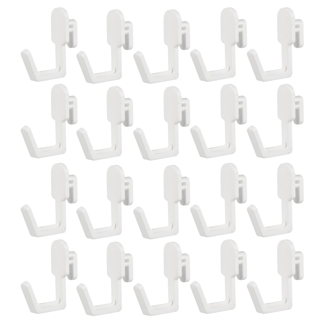DOITOOL White Pegboard Hooks 20Pcs J Shape Hook Rack for Wall Mount Storage Organiser Ideal for Kitchen Bedroom Study Pegboard Accessories