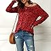 DealinM Plus Size Tops Womens Fashoin Casual Leopard Printed Long Sleeve Round Neck T-Shirt Spring Blouse Tops Redthumb 2