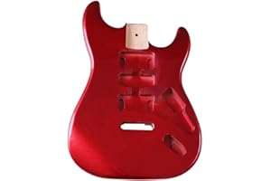 JD.MOON Electric Guitar Body for Fender ST Strat Guitar Accessory DIY Poplar Red HSH Guitar Body