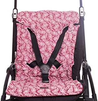 Mizronit Stroller Seat Liner, Baby Stroller Cushion Pad, Covers fully the seat, Special Design to easy install, Double Sided, (Red Burgandy Design)