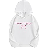 RoseSeek Girl's Letter Bow Print Graphic Hoodie Long Sleeve Cute Sweatshirts Pullovers Preppy Clothes