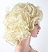 WELLKAGE Short Blonde Curly Wavy Cosplay Marilyn Monroe Wigs ML001