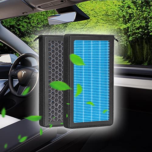 Spurtar HEPA Air Filter for Tesla Model 3 Model Y 2016-2025, 2 Pack Cabin Air Filter Replacement with Activated Carbon for Tesla