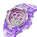 Kids Watches Outdoor Sports Children Watch Stopwatch Quartz Watches Boy Girls 7 Colors LED Digital Alarm Watch (Purple)
