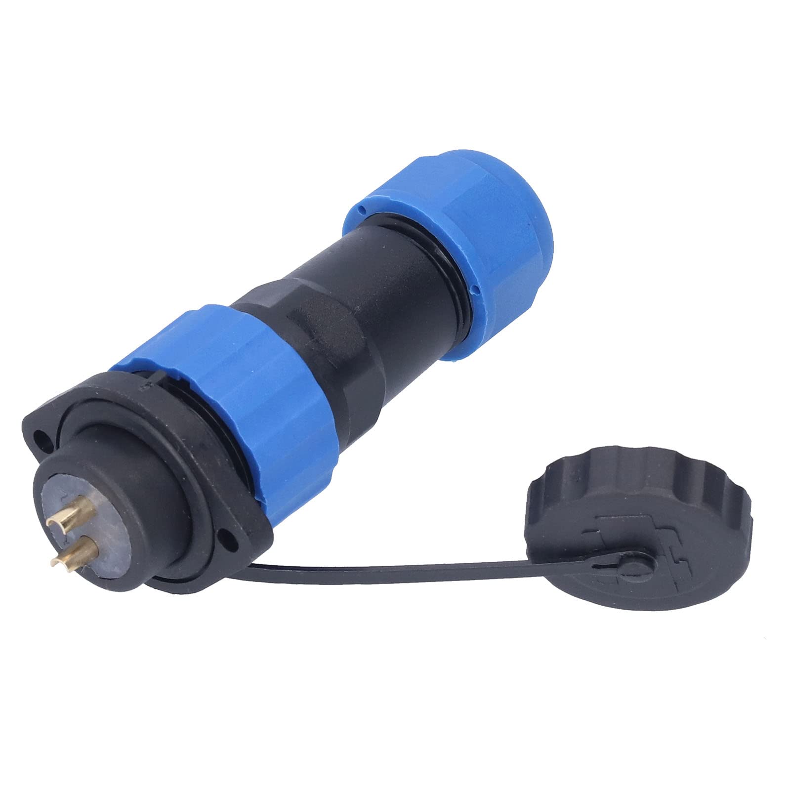 BORDSTRACT SP20 Aviation Plug Connectors, 2/3/4/5/6/7 pin IP68 380v Male and Female Docking Headers Flange Socket Connector Cable Waterproof(2 Pin-380V 25A)