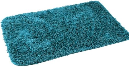 Ekershop Badematte Shaggy Badvorlage 50x70 Cm Rutschhemmender Rucken Dunkel Turkis Amazon De Kuche Haushalt