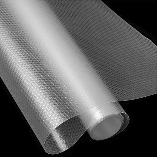 VEOLEY Shelf Liner 17.7-Inch x 118-Inch Drawer and Cabinet Liner Washable Durable Roll for Shelves, Storage, Fridge, Cabinet and Kitchen - Clear