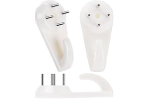 40 PCS Picture Hangers, Hoedia Concrete/Stucco/Hard Wall Hooks for Hanging Picture, Tapestry, Clocks and More-Heavy Duty&No Damage or Drilling