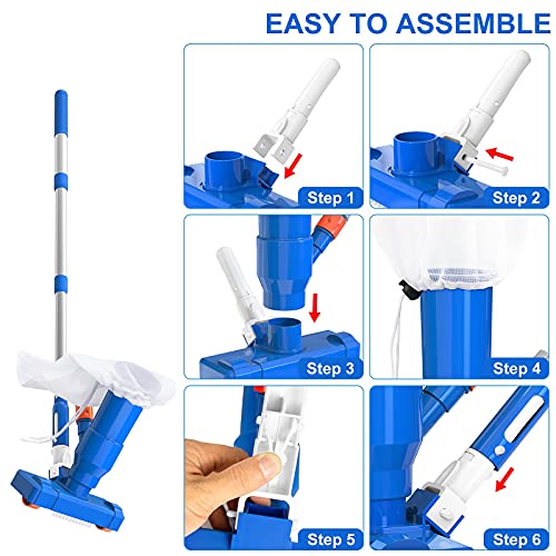 ALVAR Upgraded Pool Vacuum Jet Underwater Cleaner Portable, W/Brush