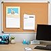 Blue Summit Supplies 24 Inch x 36 Inch Corkboard with Aluminum Frame, Bulletin Board with Included Push Pins for Office, Classroom, or Home, Mounting Hardware Included