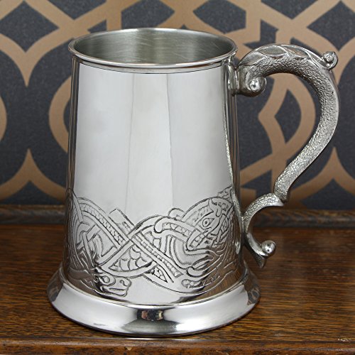 English Pewter Company Celtic Lion Design 1 Pint Pewter Beer Mug Tankard [CEL137] - Thumbnail 3