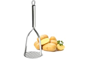 Tafond Stainless Steel Potato Masher, Heavy Duty with Durable Sturdy Grips, for Efficiently Making Mashed Potatoes, Egg Salad