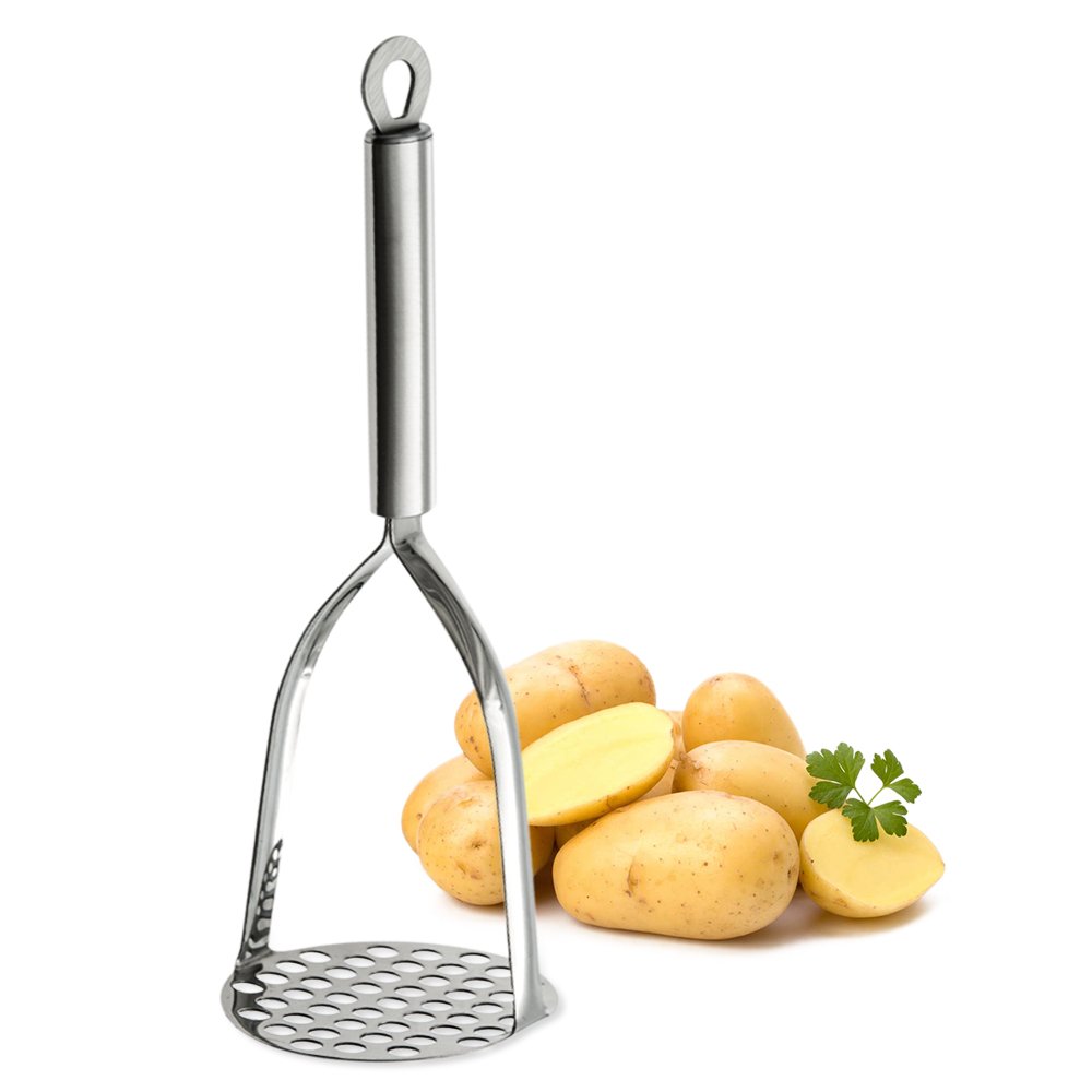 TAFOND Potato Masher ricer with Broad and Ergonomic for Smooth Mashed Potatoes, Vegetables and Fruits