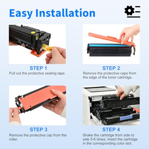 myCartridge 207A Toner with Chip Compatible with HP 207A 207X Toner Cartridge for HP Color LaserJet Pro MFP m283fdw M255dw m255nw m282nw m283fnd W2210A W2211A W2212A W2213A (4-Pack)