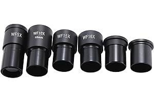 Biological Microscope Eyepiece WF10X/18 WF5X/20 Wide Angle Lens Set 23.2mm for Monocular Microscope Replacement Parts, Alumin