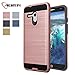 Alcatel One Touch Fierce XL Case, Aomax Hard Silicone Rubber Hybrid Armor Shockproof Protective Holster Cover Case With HD Screen Protector For Alcatel One Touch Fierce XL 5054 (VLS ARMOR Rose Gold)
