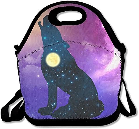 Space Wolf Lunch Bag Tote Handbag Lunchbox For School Work Outdoor
