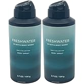 Bath and Body Works Men's Collection Freshwater Deodorizing Body Spray 3.7 Oz. 2 Set.