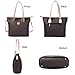 Coofit Totes 6 Pieces Set Women Handbag Cross-Body Pouch Purse Wallets Coffee