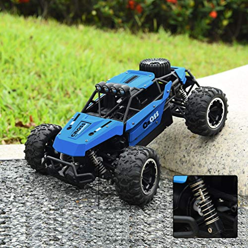 allcaca Remote Control Car Terrain RC Cars 2.4GHz High-Speed Electric Remote Control Off Road Monster Truck, 1/16 Scale RC Off-Road Vehicle 4WD RC Stunt Car for Kids, Blue - Thumbnail 7