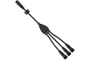 Dirduaid 3 Way Lighting Splitter 1m 3.28ft 2Pin Quick Connect with with Male and Female Connectors for LED String Light, Desk Light, Decoration Light Installation (3 Way Splitter 2Packs)