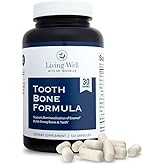 Living Well with Dr. Michelle Tooth & Bone Formula - Supplement with Calcium for Bone Strength & Tooth Enamel Support, D3 + K2, 120 Capsules, Non-GMO, Gluten-Free