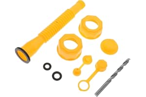 CIYODO Universal Fuel Nozzle Gas Can Spout Replacement Kit Yellow Hex Nut Plastic Caps and 8mm Drill Bit for Urea Tanks