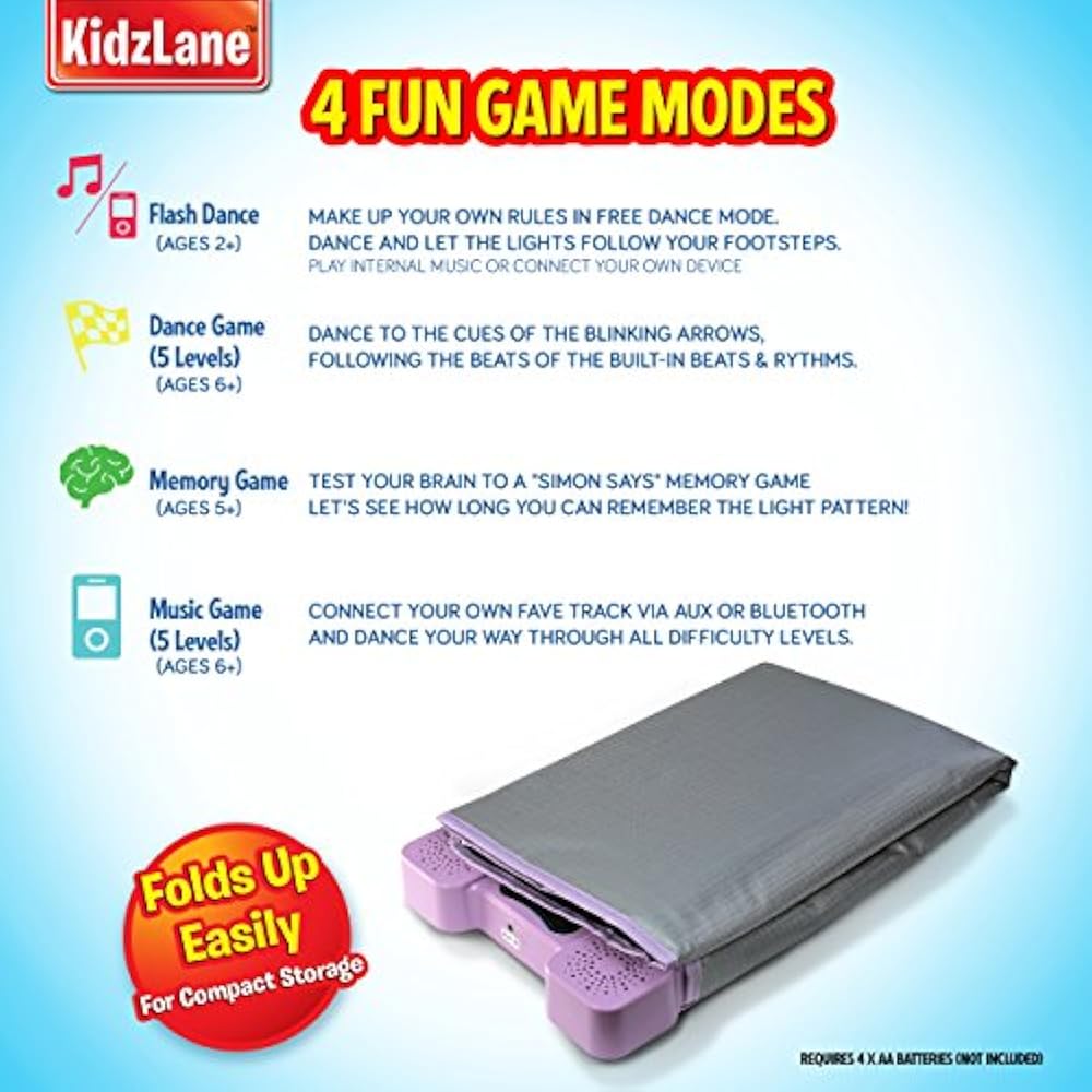 Light Up Dance Mat Arcade Games Built In Tracks Wireless Technology