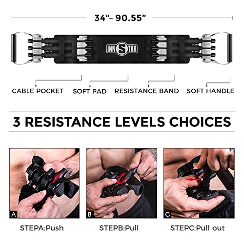 INNSTAR Adjustable Bench Press Device,Push up Resistance Bands for Home Gym Exercise,Fitness Workout,Travel Training