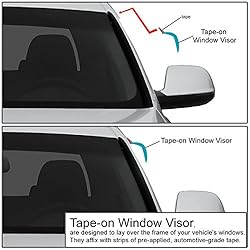 4pcs Tape-On Window Visor Deflector Rain Guard