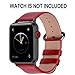 Fullmosa Leather Bands Compatible with Apple Watch Band 49mm 46mm 45mm 44mm 42mm for Men Women, Top Grain Genuine Leather Strap for iWatch Ultra 2/Ultra/10/9/8/7/6/5/4/3/2/1/SE2/SE, Red/Smoky Grey