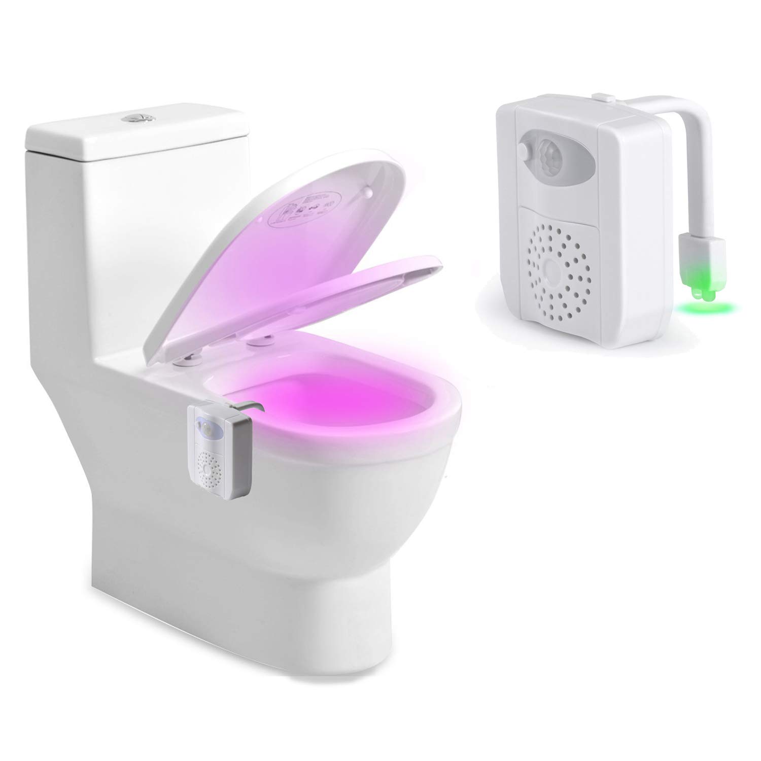 Toilet Light Inside Toilet - Rantizon Upgraded Motion Activated Toilet Seat Light with Function of Aromatherapy UV Sterilizer Sensor LED Washroom Night Light 16 Colors Xmas Stockings Gifts for Women