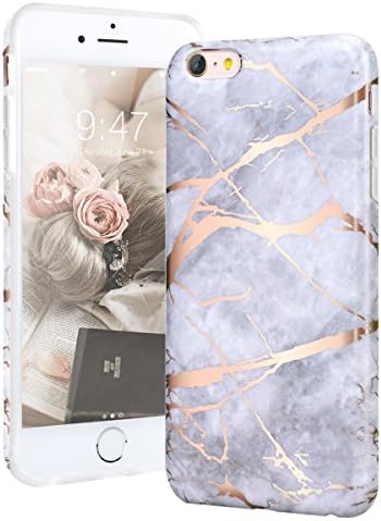 YT MARQUEEN iPhone 6 Plus/6S Plus Case Marble Pattern Design Ultra Thin Anti-Scratch Bumper TPU Soft Case Rubber Silicone Skin Cover for iPhone 6 Plus/6S Plus - White Rose Gold