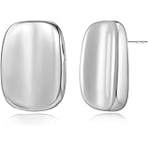 MUYAN Chunky Thick Earrings for Women,Gold Silver Polished Earrings Lightweight Everyday Jewelry