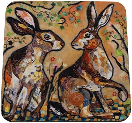 Dawn Maciocia 'Hares Looking At You' Coaster Table Mat